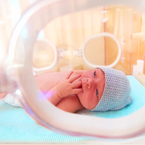 baby in incubator