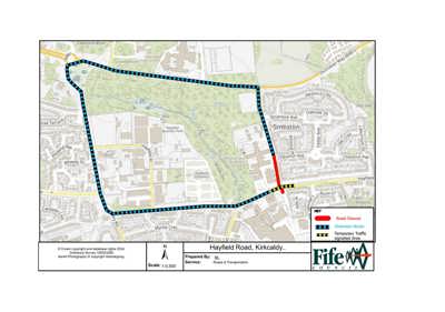 Aerial view of road closure work