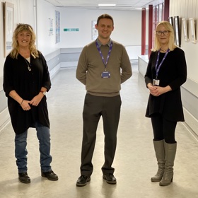 Pauline McGee (Artist), Mark McGeachie (Director – Fife Health Charity) and Gillian Parsons (Art Convenor)