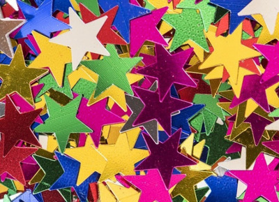 rainbow confetti stars